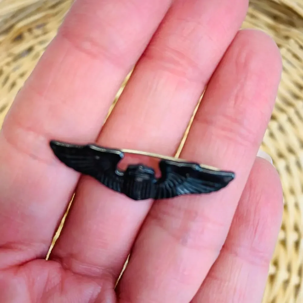 Sterling Silver Wings Pin 1.25